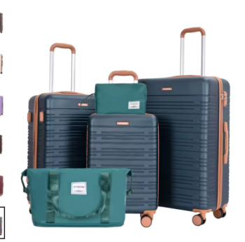 Pi1408 Luggage Sets 3-Piece Suitcases with Double Spinner Wheel,Suitcase Set ABS Hard Case Luggage with TSA Lock