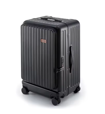 TH098 KLQDZMS USB Charging Suitcase Front Opening Boarding Case Women's Laptop Trolley Case 20"24"26 Inch ABS+PC Cabin Luggage