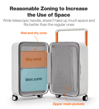 P1629 Mixi Large-Capacity Suitcase Trolley Case 26inch Checked in Hardside Rolling Wheels Luggage Wide Handle Travel Suitcases M9276DH