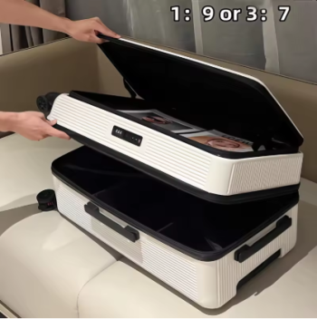 P1678 New Side Opening Suitcase Three Folding Trolley Case Five Wheel Universal Wheel Password Box Expandable Cabin Luggage 20 inch