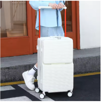 TH284 New Suitcase Front Open Cover 20 inch Boarding Box Cabin Bag 24 inch Password Wide Trolley Case Strong and Durable Thickened PC