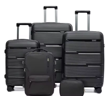 TH156 5pcs Suitcase Set Lightweight Case Set, Durable Trolley, Hand Luggage Suitcase with Wheels, TSA-Lock Boarding Travel Suitcase