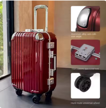 TH276 Bright Luggage Candy Colours 20-28 inch Lightweight Suitcase Mute Wheel Fashion Bag 14 inch Cosmetic Case