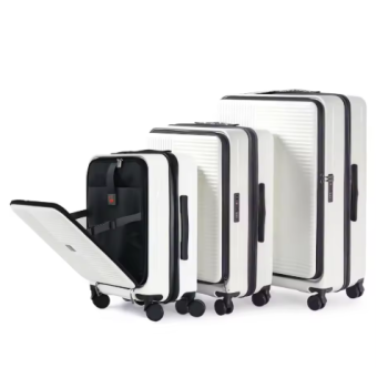 P1544 Luggage with front opening TSA approved lock hardshell suitcase White