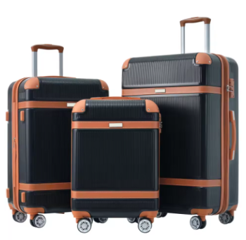 TH119 Hardshell Luggage Sets 3 Piece Double Spinner 8 Wheels Suitcase with TSA Lock Lightweight 20''24''28''