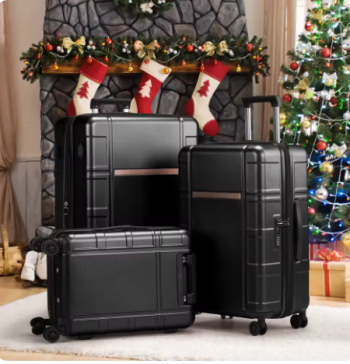 TH120 Luggage Expandable Suitcase, PC+ABS 3 Piece Set with TSA Lock Spinner, 360° Silent Spinner Wheels, Side Bumper Feet