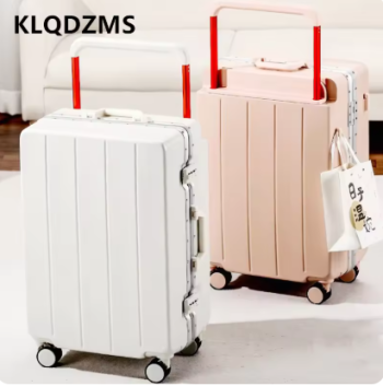 TH229 KLQDZMS Travel Luggage Aluminum Frame Boarding Box High Capacity Trolley Case 20"22"24"26"28 Inch ABS+PC Rolling Suitcase