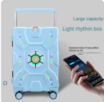 L753 2025 New Suitcase Music Lighted Rhythm Multifunctional Trolley Case Wide Handle Luggage TSA Customs Lock Suitcase Trip Cabin