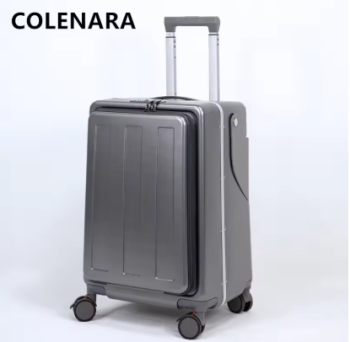 P1633 COLENARA Cabin Suitcase Front Opening Trolley Case Aluminum Frame Combination Box 22 Inch Children with Wheels Rolling Luggage