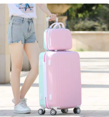 Pi1537 New girls cute pink Rolling Luggage Women Trolley Suitcase Spinner Wheels Student lovely school suitcase Password box Carry On