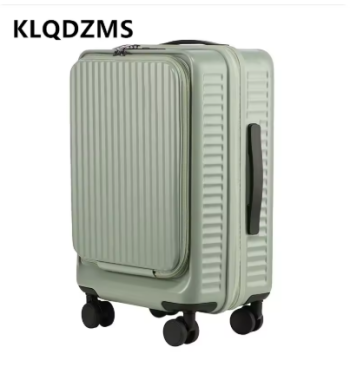 P1632 KLQDZMS Luggage Travel Bag Men's 20"24"26 Inch Laptop Trolley Case Front Opening Boarding Case Women's USB Charging Suitcase