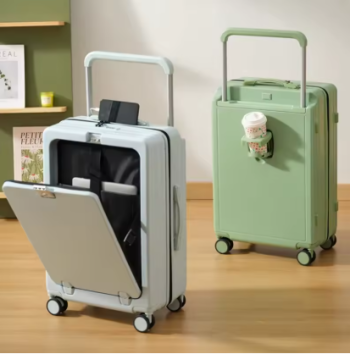 TH298 Suitcase Wide Handle Front Opening Luggage USB Cup Holder Female Password Trolley Case Male 20/22/24/26 Inch Suitcase Trip Cabin