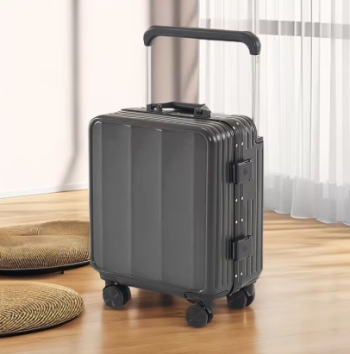 Pi1532 18/20 inch Small Boarding Suitcase Aluminium Frame Wide Handle Luggage Sturdy and Durable Front Opening Password Trolley Case