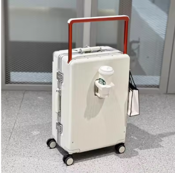 P1579 sushimu Suitcase Wide Handle Travel Suitcase Men 20 24 Carry-On Luggage Women PC Aluminum Frame Trolley Case