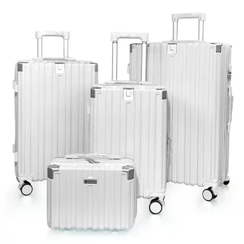 G00969Blue 20aluminum Frame 4-Piece Luggage Set