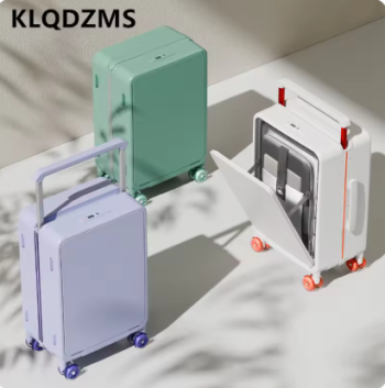 Pi1525 KLQDZMS Laptop Suitcase Front Opening Boarding Box USB Charging Multifunctional Trolley Case 20"24 Inches with Wheels Luggage