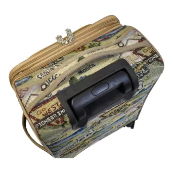 G00955High quality vintage style travel suitcase with spinner wheels