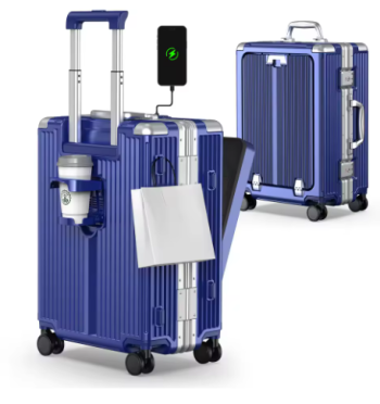 TH162 Airline Approved 22 inch Carry On Luggage,Aluminum Framed Carry On Suitcase with Front Open Laptop Compartment/Pocket