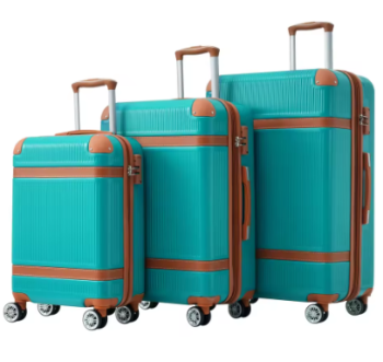 P1603 20'' 24'' 28'' 3 Pcs Luggage Travel Suitcase with 8 Spinner Wheels TSA Lock Collision-Protection Angle Travel Rolling Luggages
