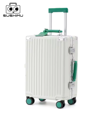 TH165 SUSHIMU Suitcase Travel Suitcase Men 20 24 26 Carry-On Luggage Women PC Aluminum Frame Trolley Case TSA password lock