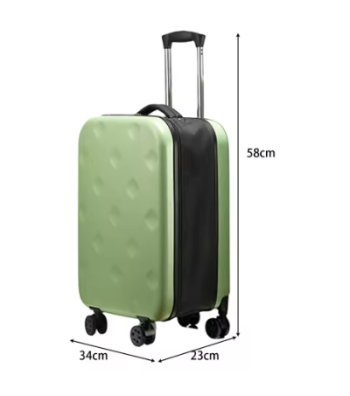 P1605 Collapsible Suitcase Carry on Luggage Scratch, Water & Impact Resistant Hard Shell Green Travel Suitcase Folding Trolley Case