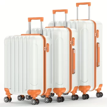 G00913Set of 3 hardshell suitcases with spinner wheels and TSA lock