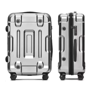 TH270 Luxury Brand Rolling Luggage Bag Full Metal Plating Travel Suitcase Business Polishing Metal PC Trolley Bags