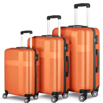 L604 Piece Luggage Set with TSA Lock 20"/24"/28" Lightweight Cross Stripe Hardshell Suitcase with 360 Degree Spinner Wheels