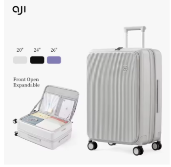 P1606 Aji Luggage Travel Suitcase New Design Side Opening Lid With 40MM Expanding Capacity Travel Suitcase 20 24 26 Inch Trolley Bag