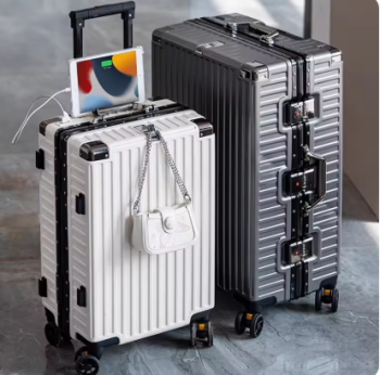 P1686 Large Capacity Multifunctional Luggage 28'' New Suitcase Aluminum Frame Trolley Case Password Box Thickened Suitcase on Wheels