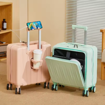 Pi1481 Light Weight Suitcase 18 inches Suitcase Large Capacity Travel Case Swivel Wheels Suitcase Small Luggage Compartment