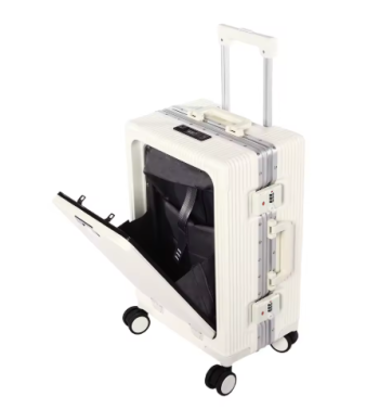 L603 TSA-Approved Scooter Suitcase with 14-15 Inch Laptop Compartment, Durable Aluminum and PC Frame, 4 PU Wheels, 7.93 Gallon