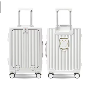 TH167 20 24 Inch Hot Selling TSA Lock Aluminum Frame Suitcases Luggage with USB Charging Port Cup and Phone Holder for Travel