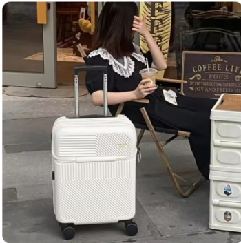 Pi1574 Multifunction Rolling Luggage Case Portable Front-opening Hand Luggage Zipper Travel Bags Travel Suitcase on Wheels