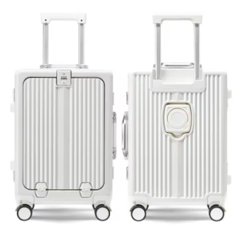 L641 20 24 Inch Hot Selling TSA Lock Aluminum Frame Suitcases Luggage with USB Charging Port Cup and Phone Holder for Travel