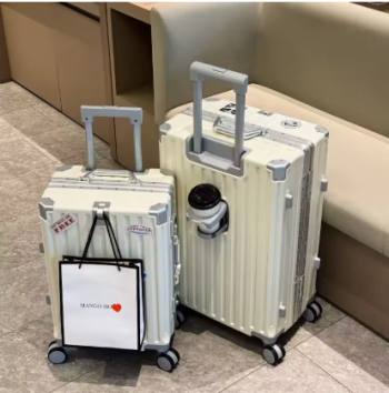 Pi1547 New Travel Suitcase Rolling Luggage Trolley Case Universal Wheel Carry-on Luggage with Cup holder Boarding Case travel bags