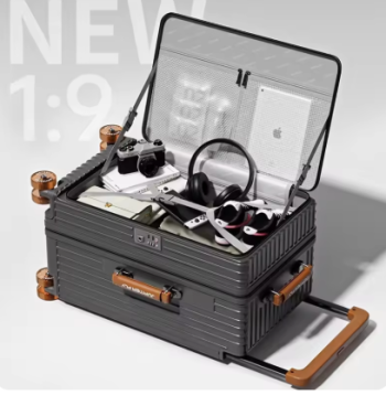 Pi1578 MUXING Wide Trolley Luggage Front Opening Multi-Functional Women 20-Inch Small Lightweight Boarding Box 24-Inch Men's Suitcase