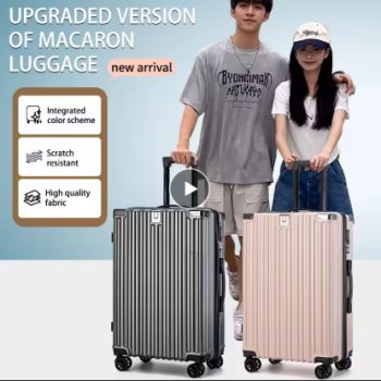 L648 Sturdy Suitcase Aluminum Frame Trolley Case 20 Male and Female Students Universal Wheels 24 Boarding Suitcase Password Leather C