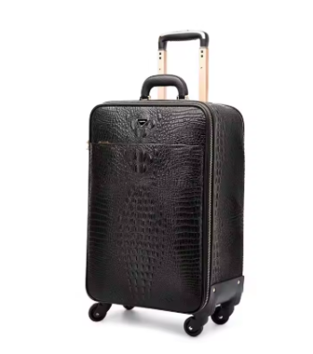 P1660 Genuine Leather alligator suitcase 16/18/20 "business pull rod travel luggage male carry on trolley female travel boarding box