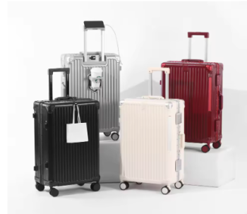 TH173 Ultralight luggage with cup holder, travel case with USB charging port, TSA lock for travel and business trip
