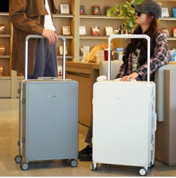 Pi1544 New Wide Pull Rod Rolling Luggage Ultra Light Aluminum Frame Trolley Case Travel Suitcase Large Capacity Trunk 20 Boarding Box