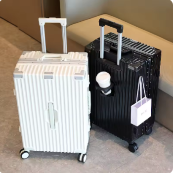 TH181 Luggage Suitcase Aluminum Frame 20inch Trolley Suitcase 22-Inch Universal Wheels 24inch Female Male Students 26inch Durable Password Leather Suitcase