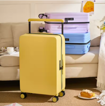 P1696 Wide Trolley Case Travel Luggage Female 20 inch Cabin Carrier Folding Cup Holder Large Capacity Mute Universal Wheel Suitcase