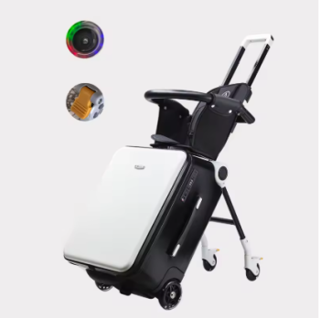 P1697 Kid Suitcase Luggage with Spinner Wheels,Large Suitcases with Child Seat Design,20 Inch Hardside Carry on Luggage for Travel