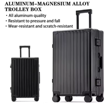 P1698 All-Aluminum Magnesium Alloy Suitcase Sturdy And Large Capacity Luggage Business TSA Customs Password Lock Trolley Case 20" 24"