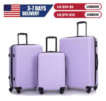 L651 Travelhouse 3 Piece Hardside Luggage Set Hardshell Lightweight Suitcase with TSA Lock Spinner Wheels 20in24in28in