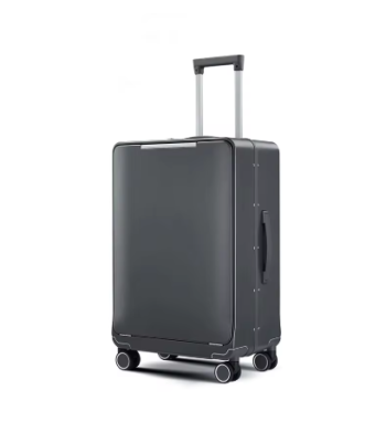 P1591 The new wide trolley cabin suitcase, aluminum frame trolley suitcase, spinner suitcase, personalized front opening business offi