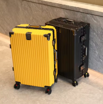 P1592 Luggage Suitcase Aluminum Frame 20 Trolley Case Universal Wheels 24 Female Male Students 26 Durable Password 28inch Leather Case