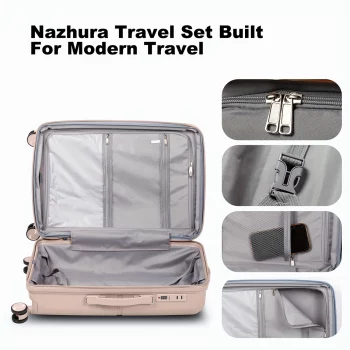 G00906Pink luggage set, three piece
