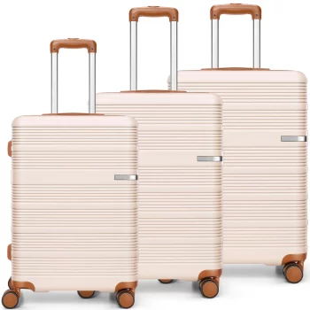 K1458 Luggage Lightweight Hardshell Luggage Set With TSA Lock 20"+24"+28" ABS+PC Spinner Suitcases